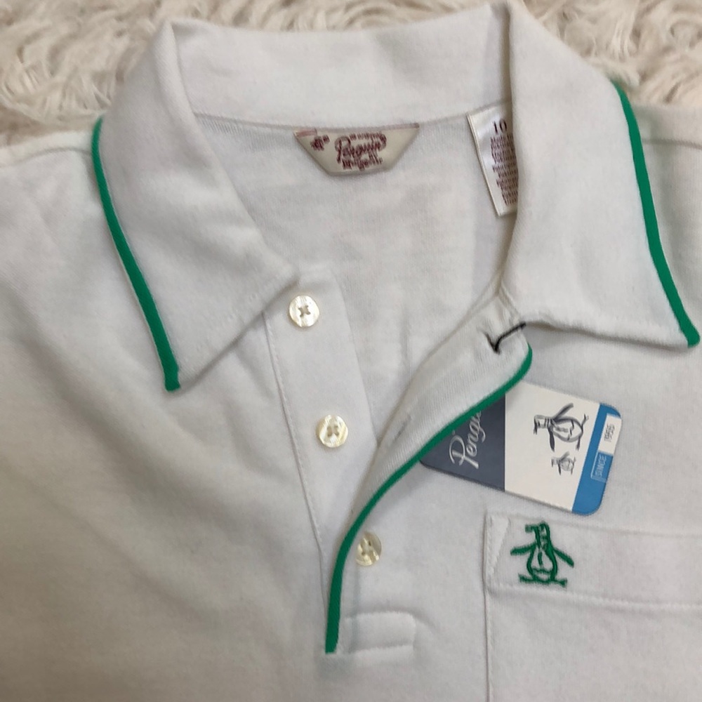 Original Penguin NWT sz 10 boys polo shirt white